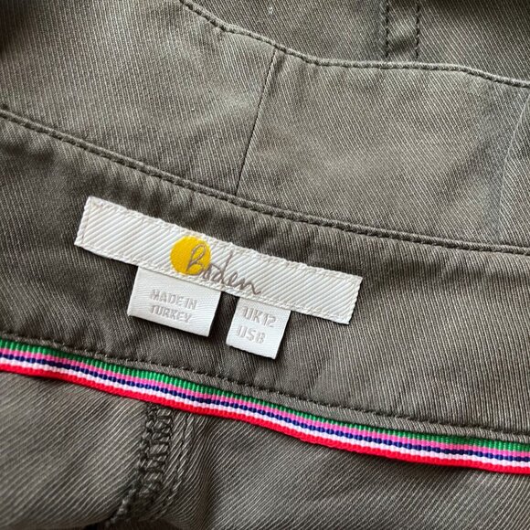 Boden Elgin Paperbag Shorts High Rise Green Lyocell Pockets - Size 8 - Picture 5 of 9